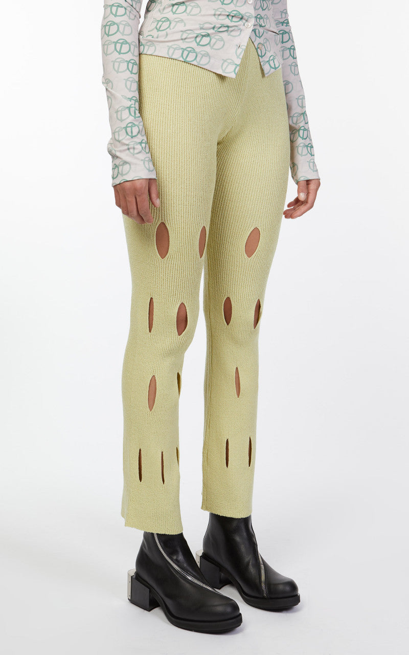 TheOpen Product Cut-Out Knit Pants Pale Green