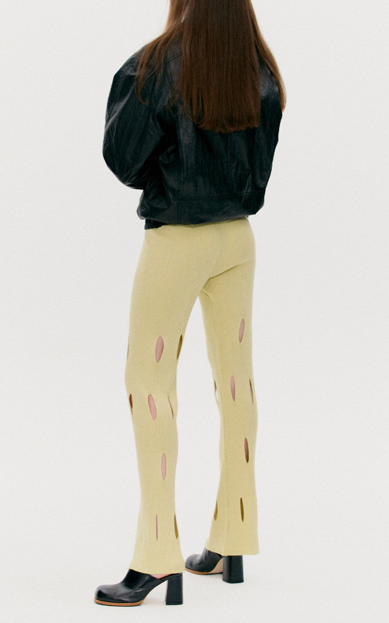 TheOpen Product Cut-Out Knit Pants Pale Green