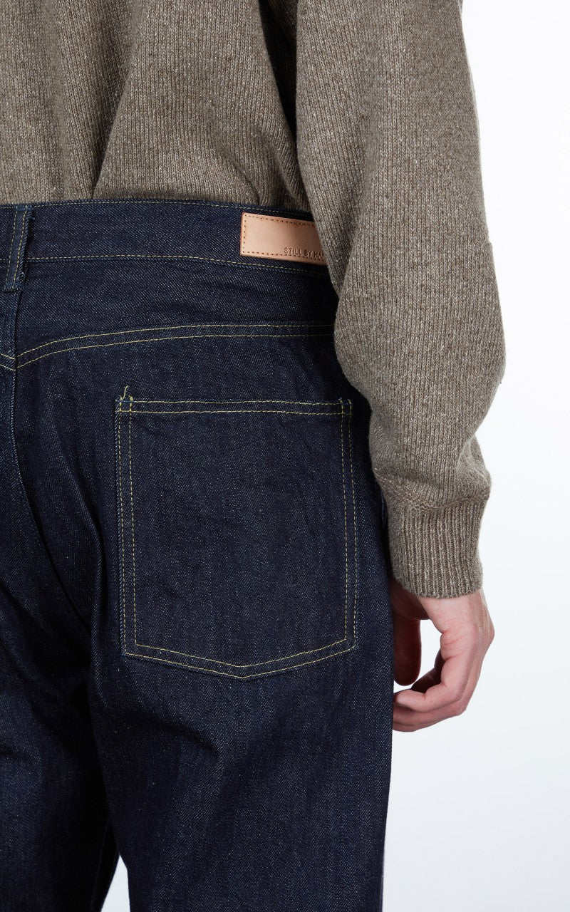 Still By Hand 5 Pocket Denim Pants Navy