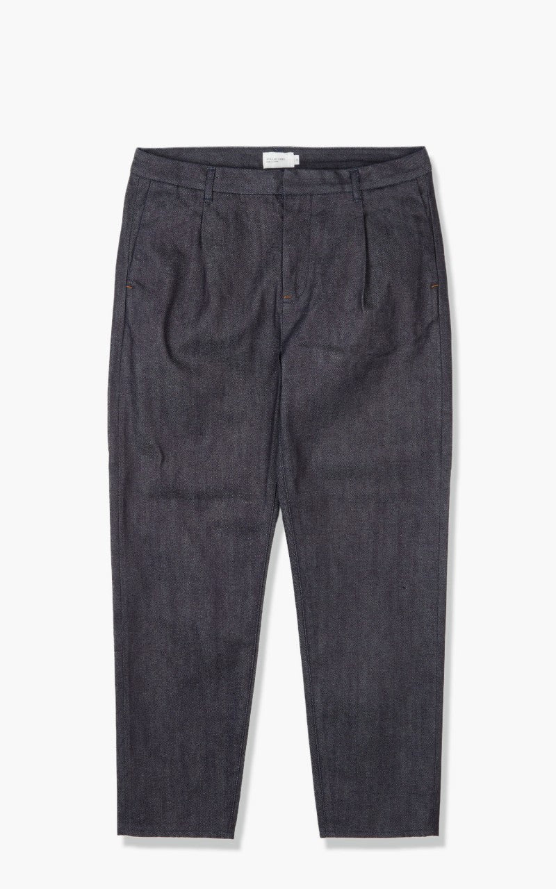 Still By Hand Denim Tapered Pants Navy