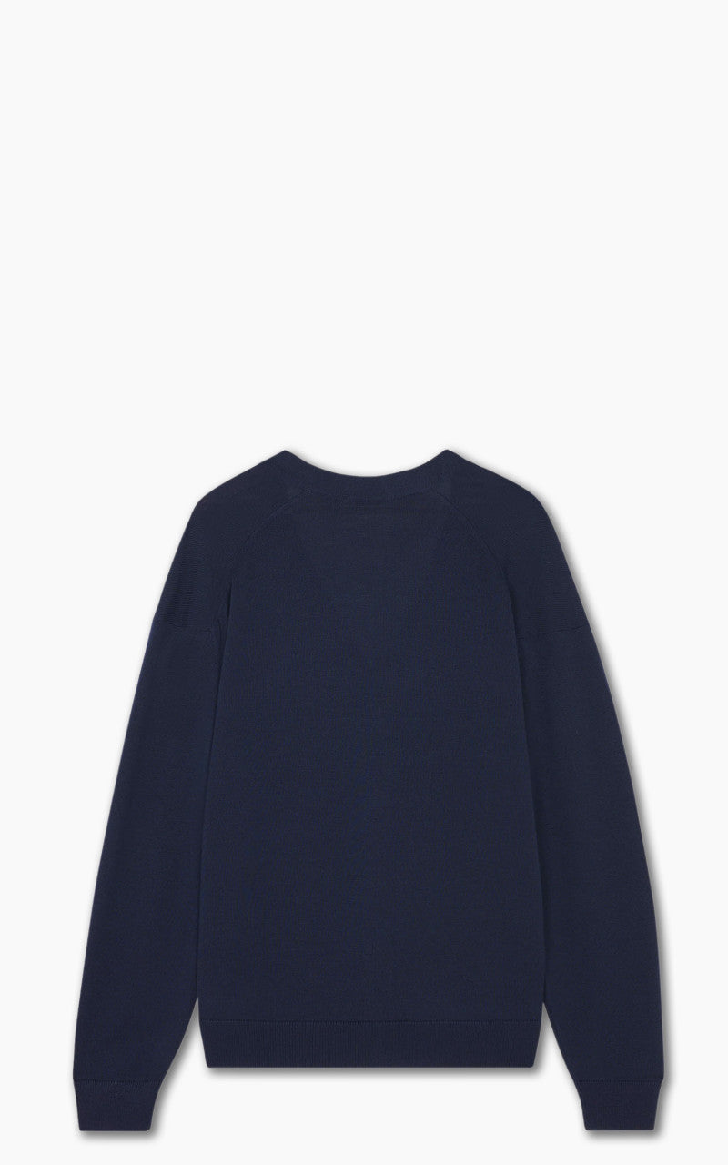 Maison Kitsuné Dressed Fox Patch Relaxed Cardigan Navy