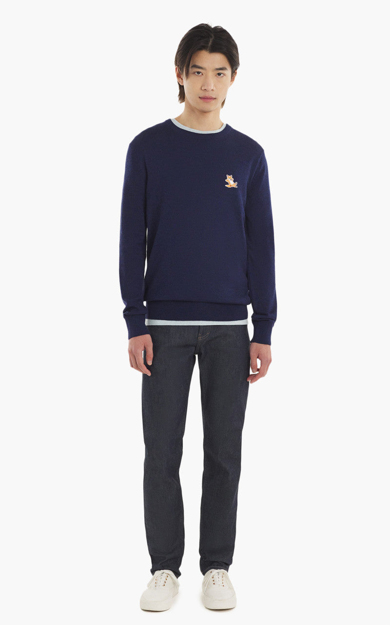 Maison Kitsuné Dressed Fox Patch Relaxed Jumper Navy
