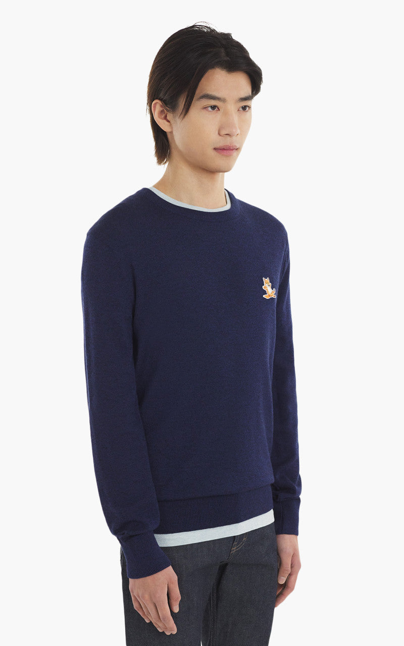 Maison Kitsuné Dressed Fox Patch Relaxed Jumper Navy