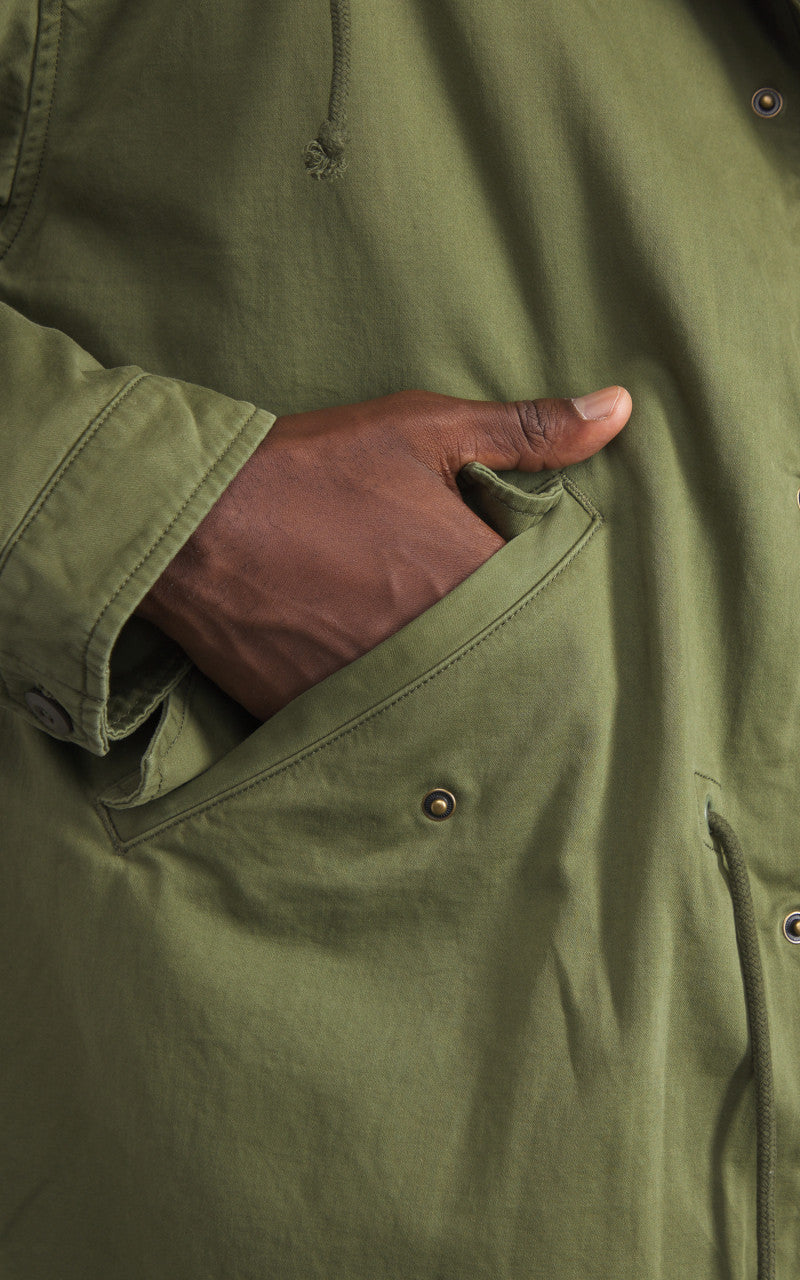 Denham Archive Fishtail Parka Japan Cotton Nylon Army Green