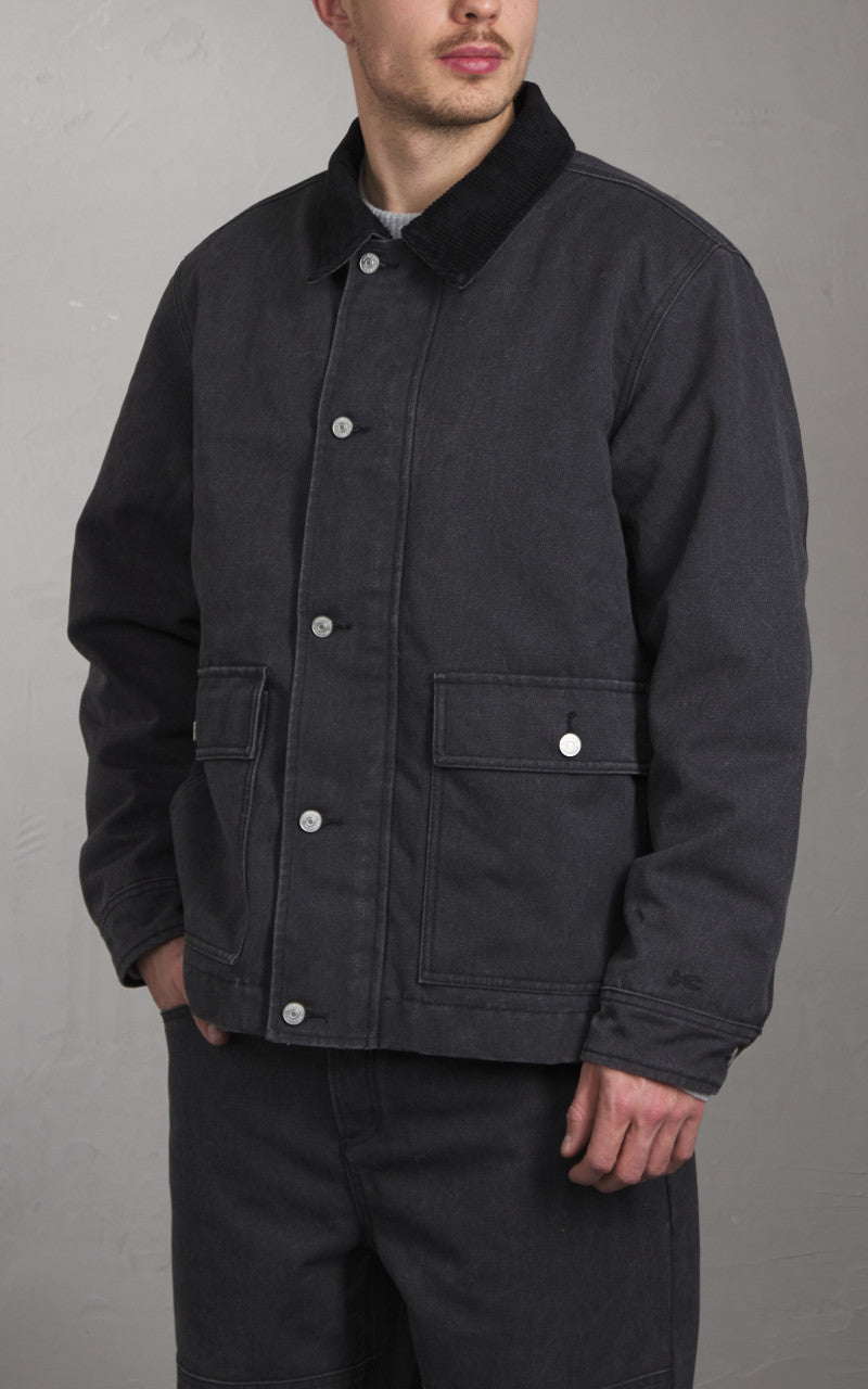 Denham Liam Worker Jacket Heavy Cotton Canvas Raven