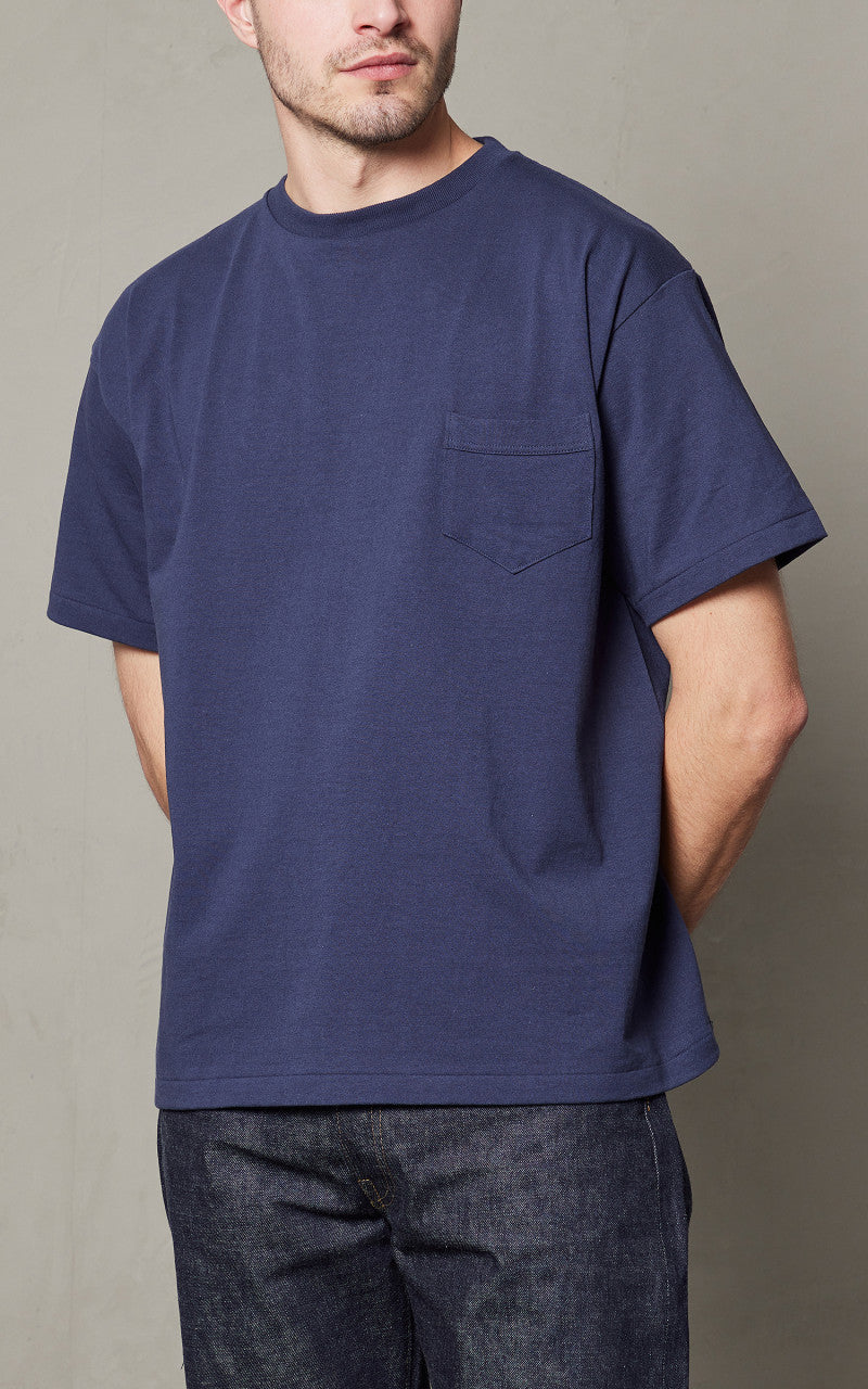 Denime Lot 263 Crew Neck Pocket T-Shirt Navy