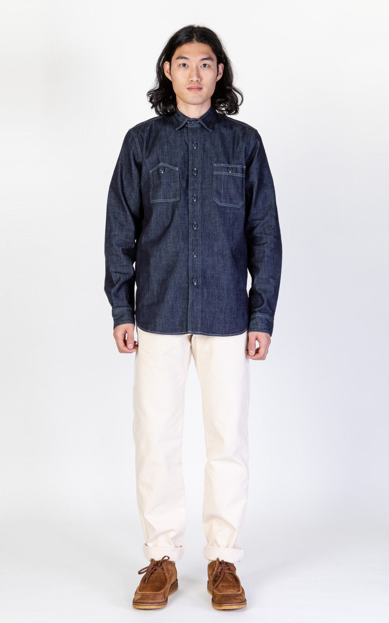Tellason Dockworker Shirt Dry Indigo