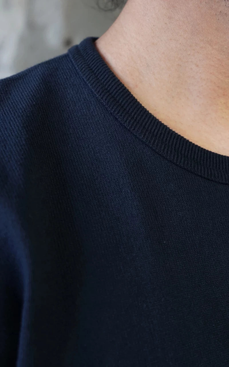 Wonder Looper Double Heavyweight Crewneck T-Shirt Navy