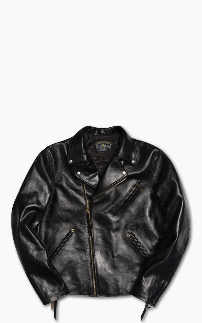 Double Helix Deviant Horsehide Leather Rider Jacket Black
