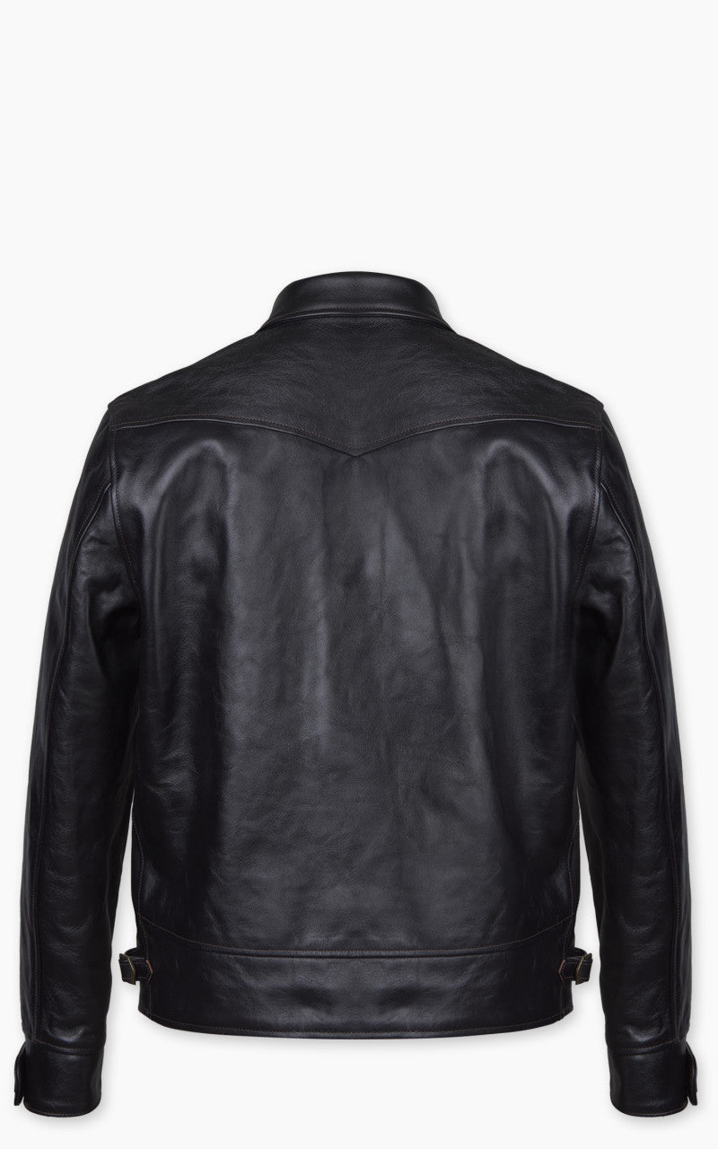 Double Helix Classic 1920s Horsehide Leather Jacket Black