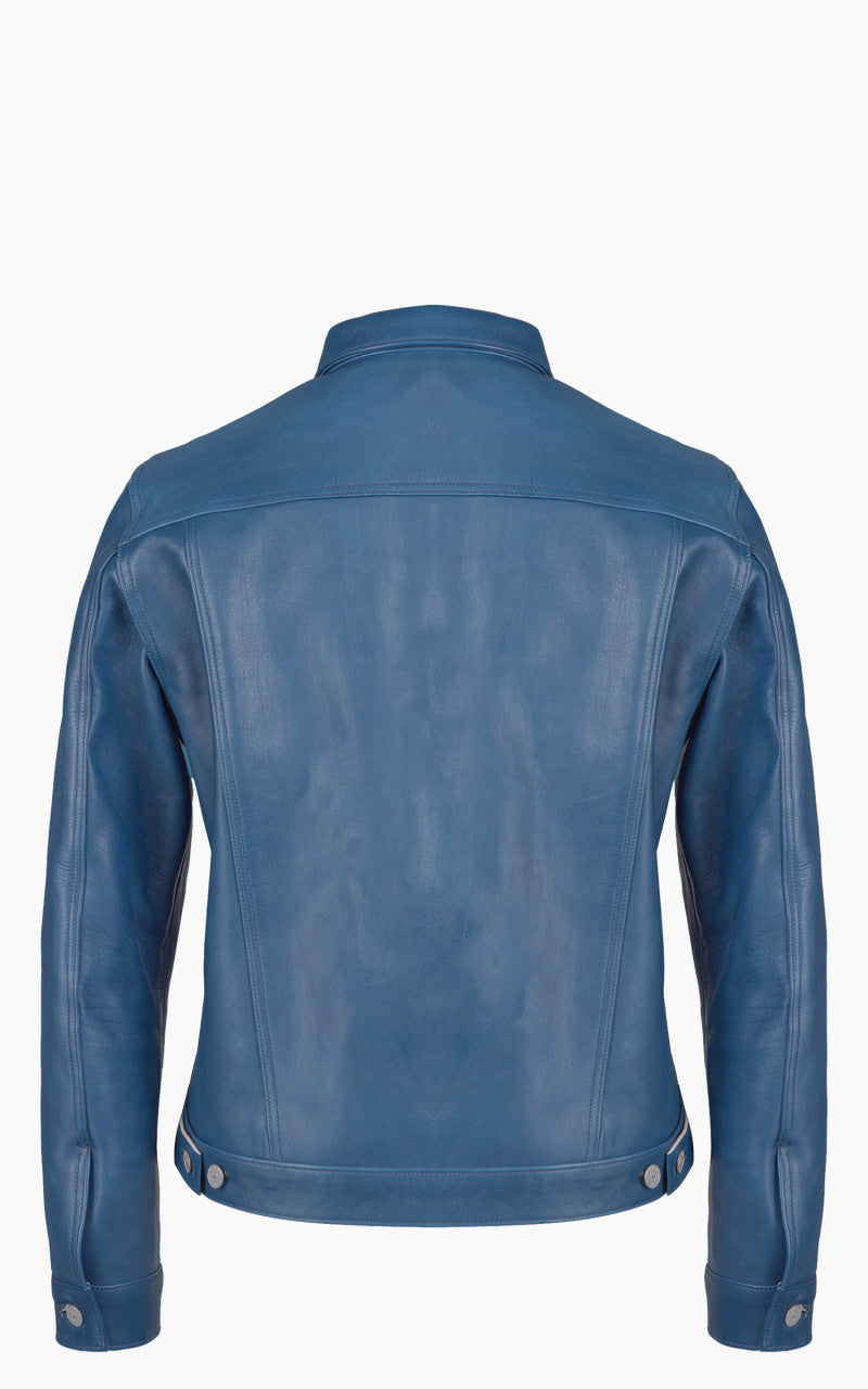 Double Helix Gold Digger Horsehide Leather Jacket Indigo