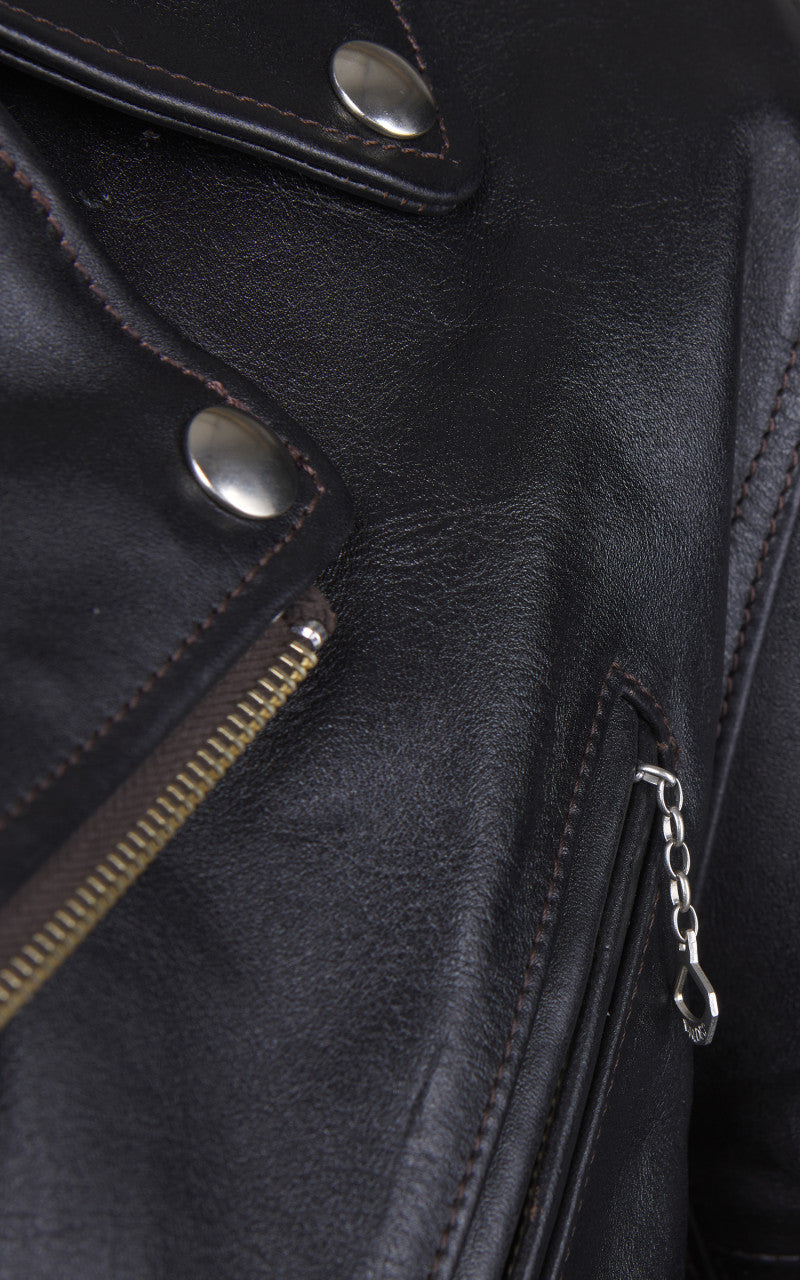 Double Helix Deviant Horsehide Leather Rider Jacket Black