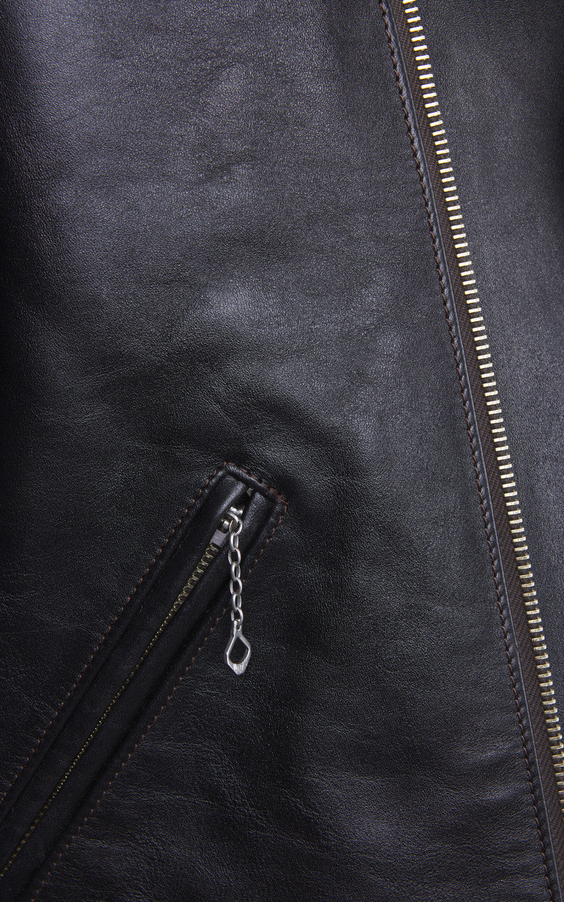 Double Helix Deviant Horsehide Leather Rider Jacket Black