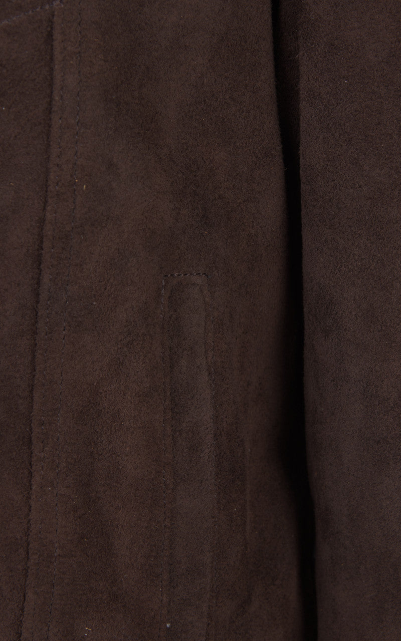 Double Helix Western Pioneer P Horsehide Suede Jacket Dark Brown
