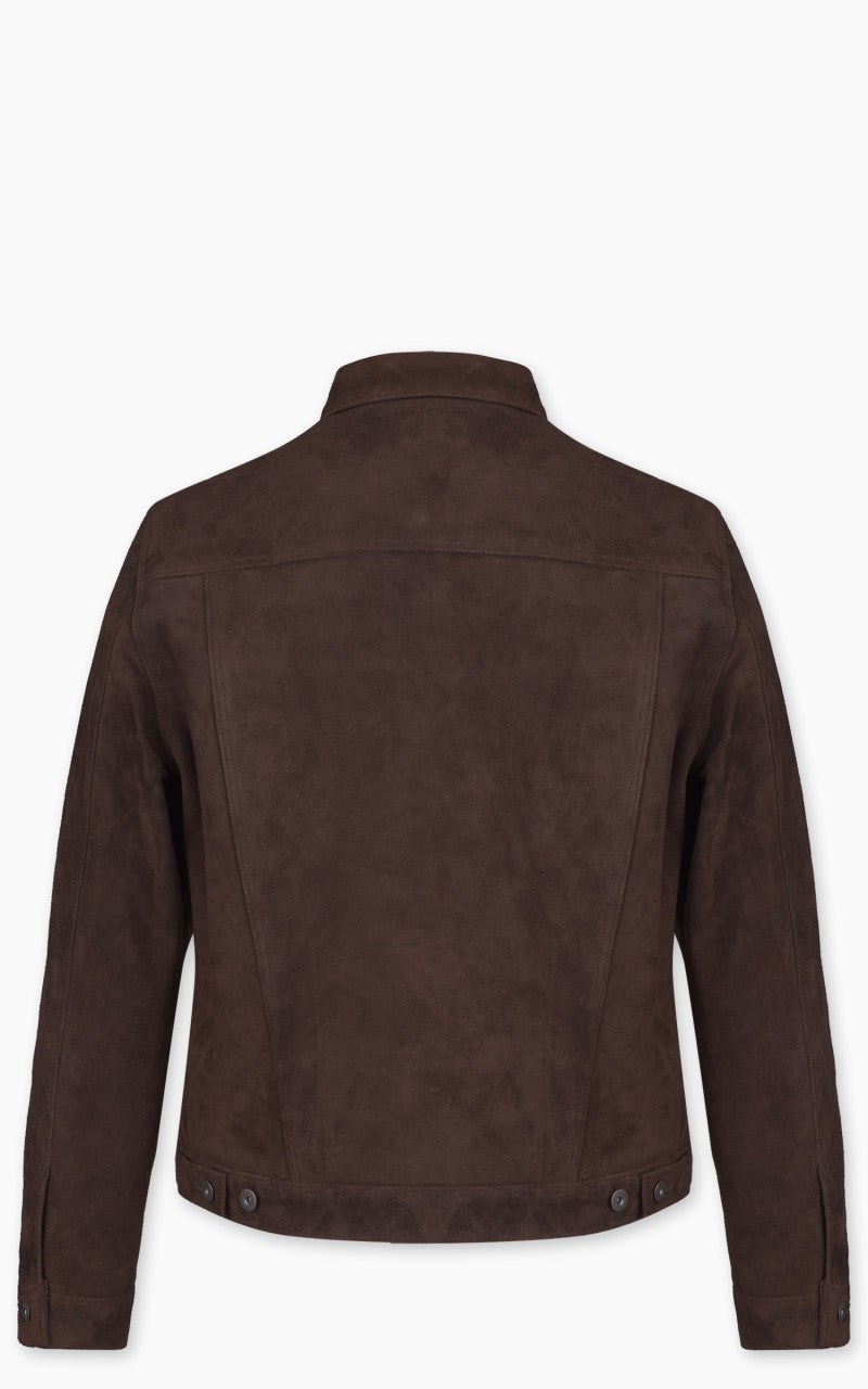 Double Helix Western Pioneer P Horsehide Suede Jacket Dark Brown
