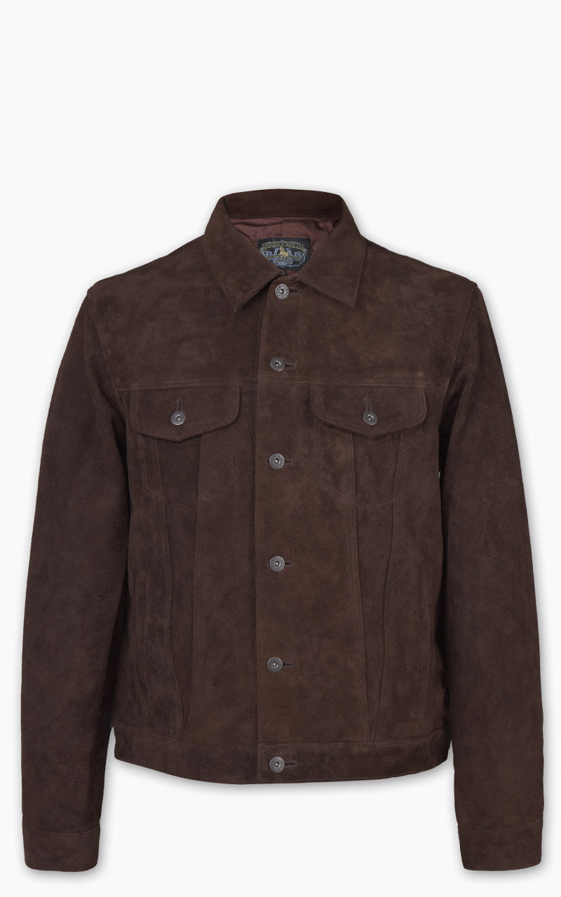 Double Helix Western Pioneer P Horsehide Suede Jacket Dark Brown