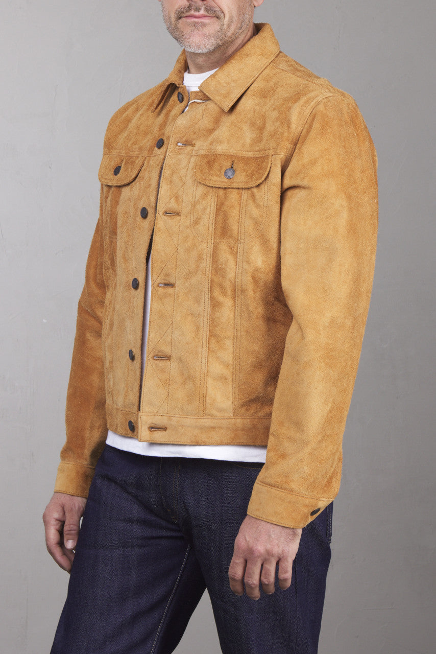 Double Helix The Boxer Horsehide Suede Jacket Beige