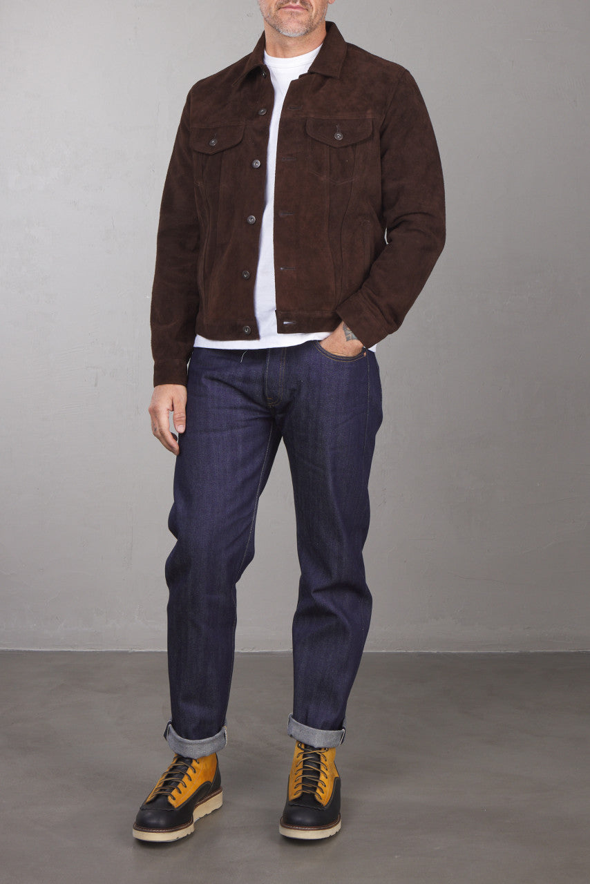Double Helix Western Pioneer P Horsehide Suede Jacket Dark Brown