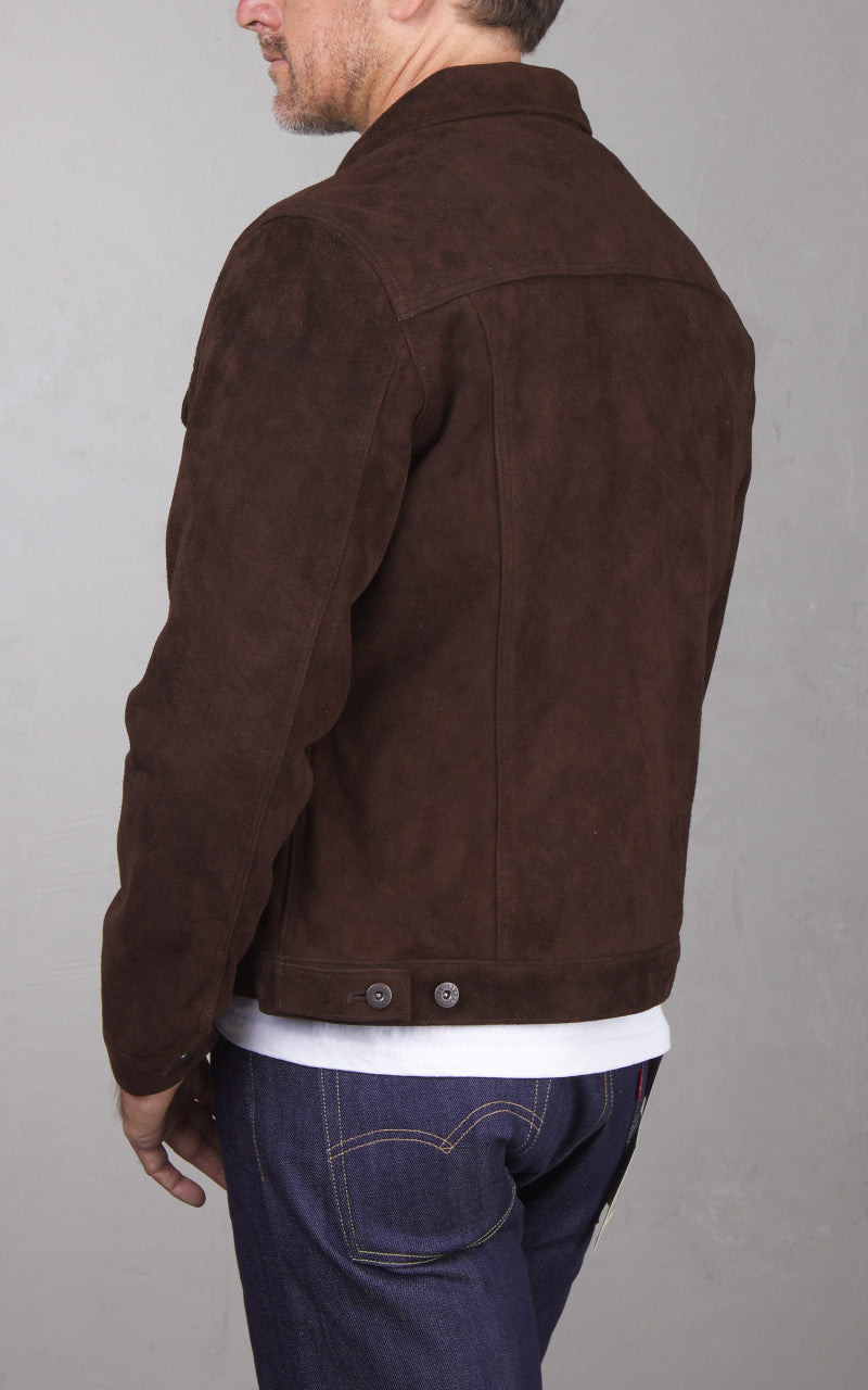 Double Helix Western Pioneer P Horsehide Suede Jacket Dark Brown