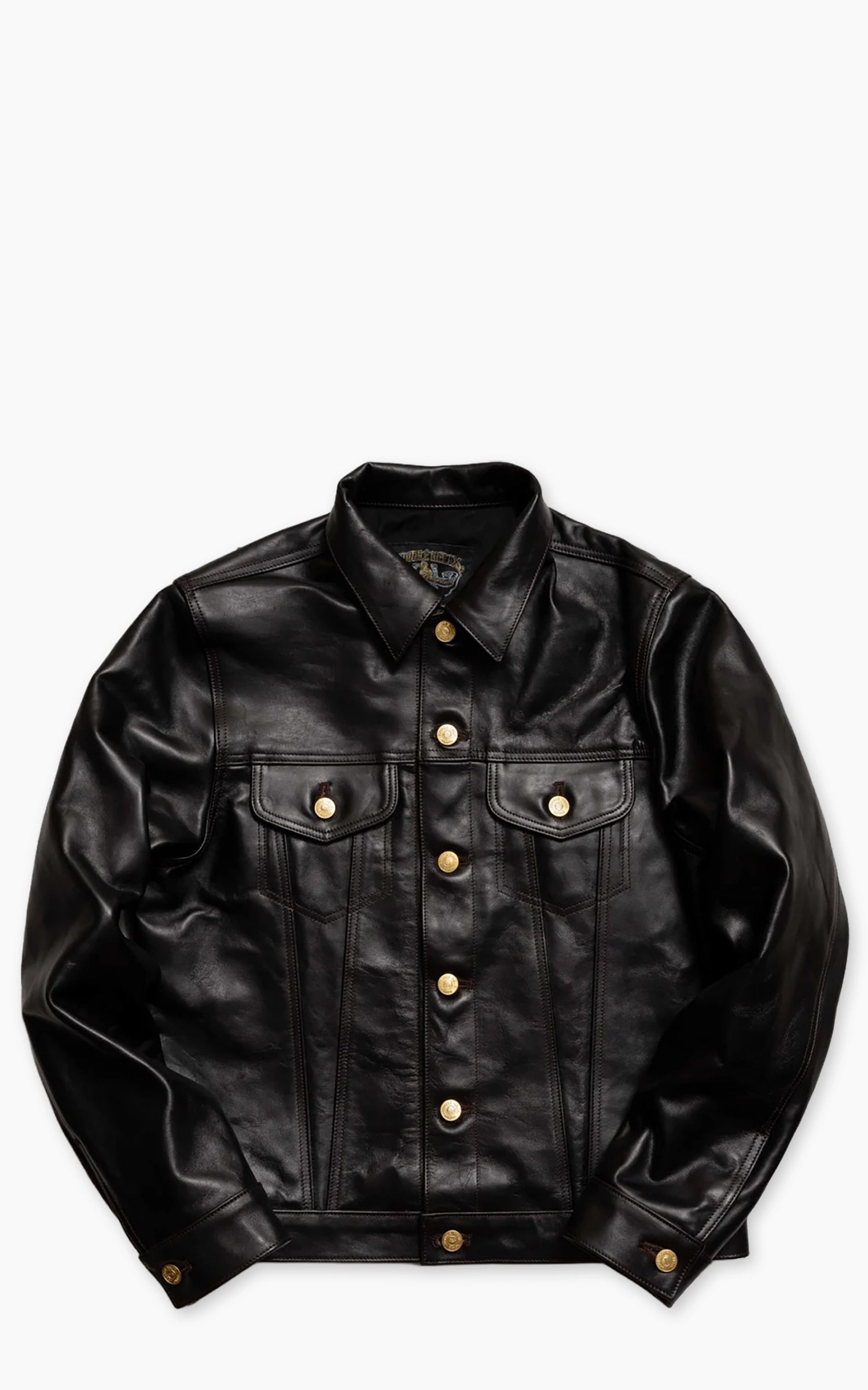 Double Helix Western Pioneer Horsehide Leather Jacket Black
