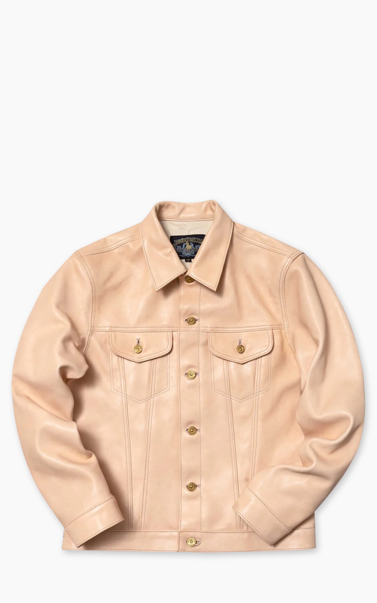 Double Helix Western Pioneer Horsehide Leather Jacket Natural