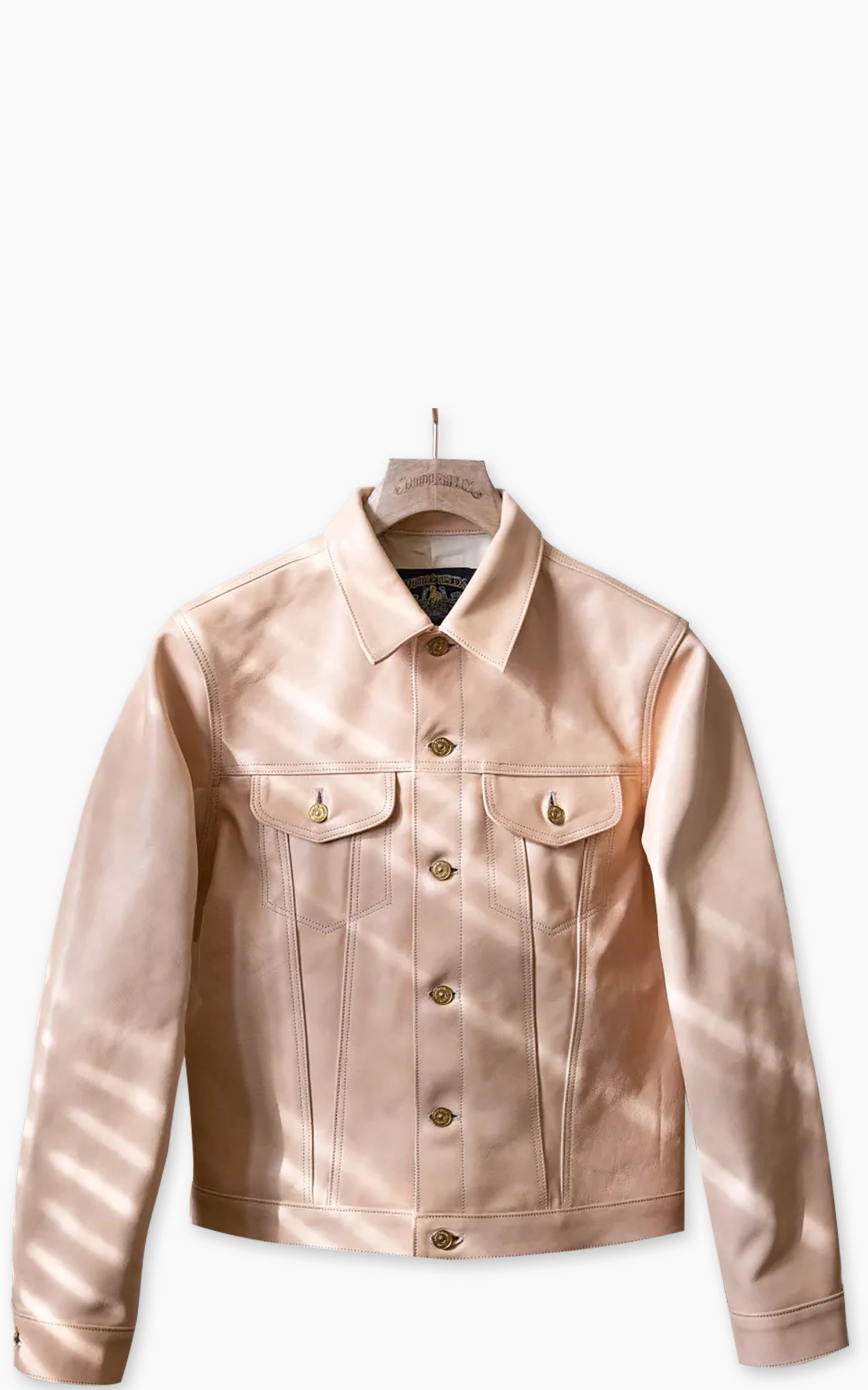 Double Helix Western Pioneer Horsehide Leather Jacket Natural