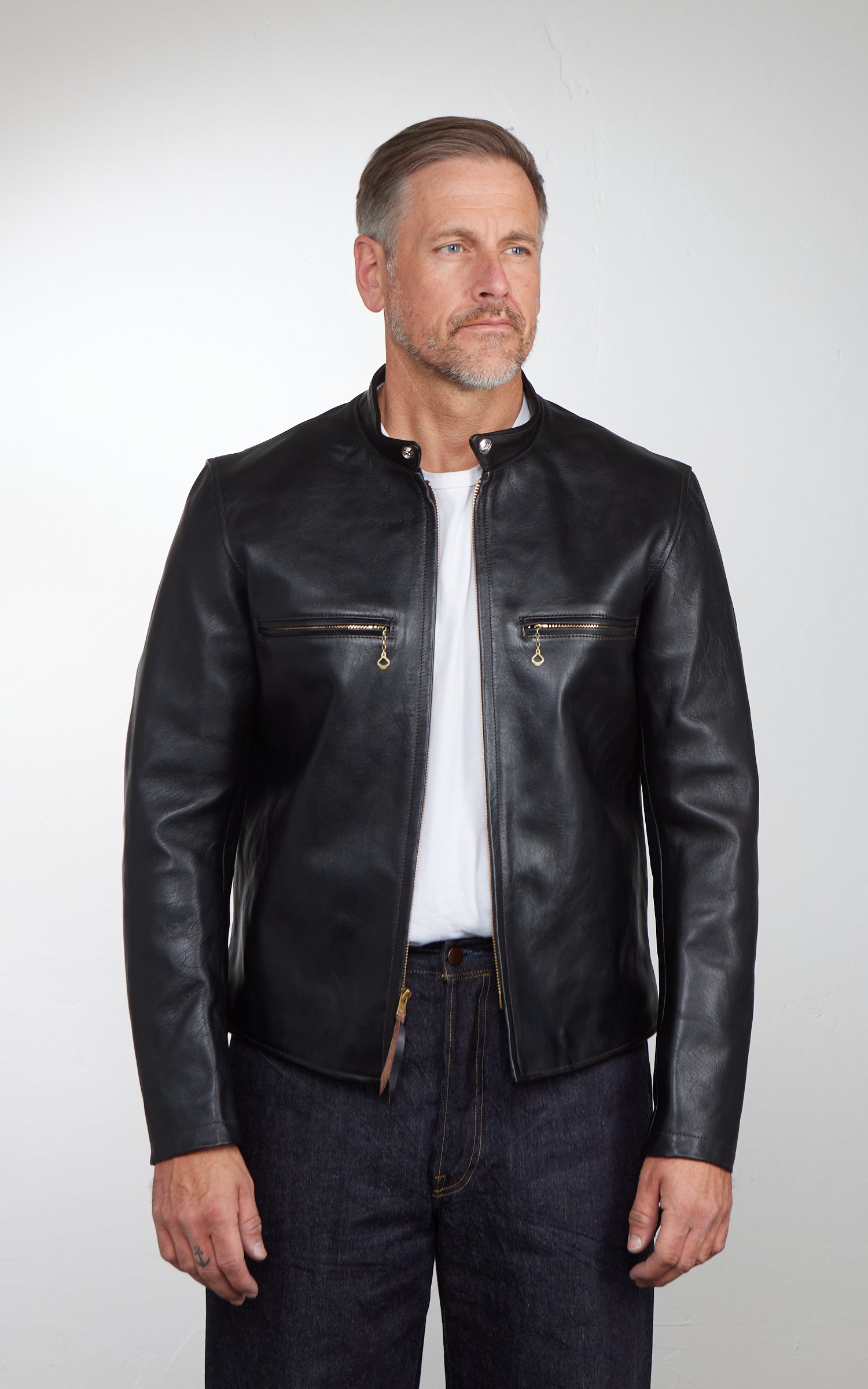 ジャケット・アウター Ahihi Double helix SingleLegend Black Double Helix Single Legend Horsehide Leather Rider Jacket Black