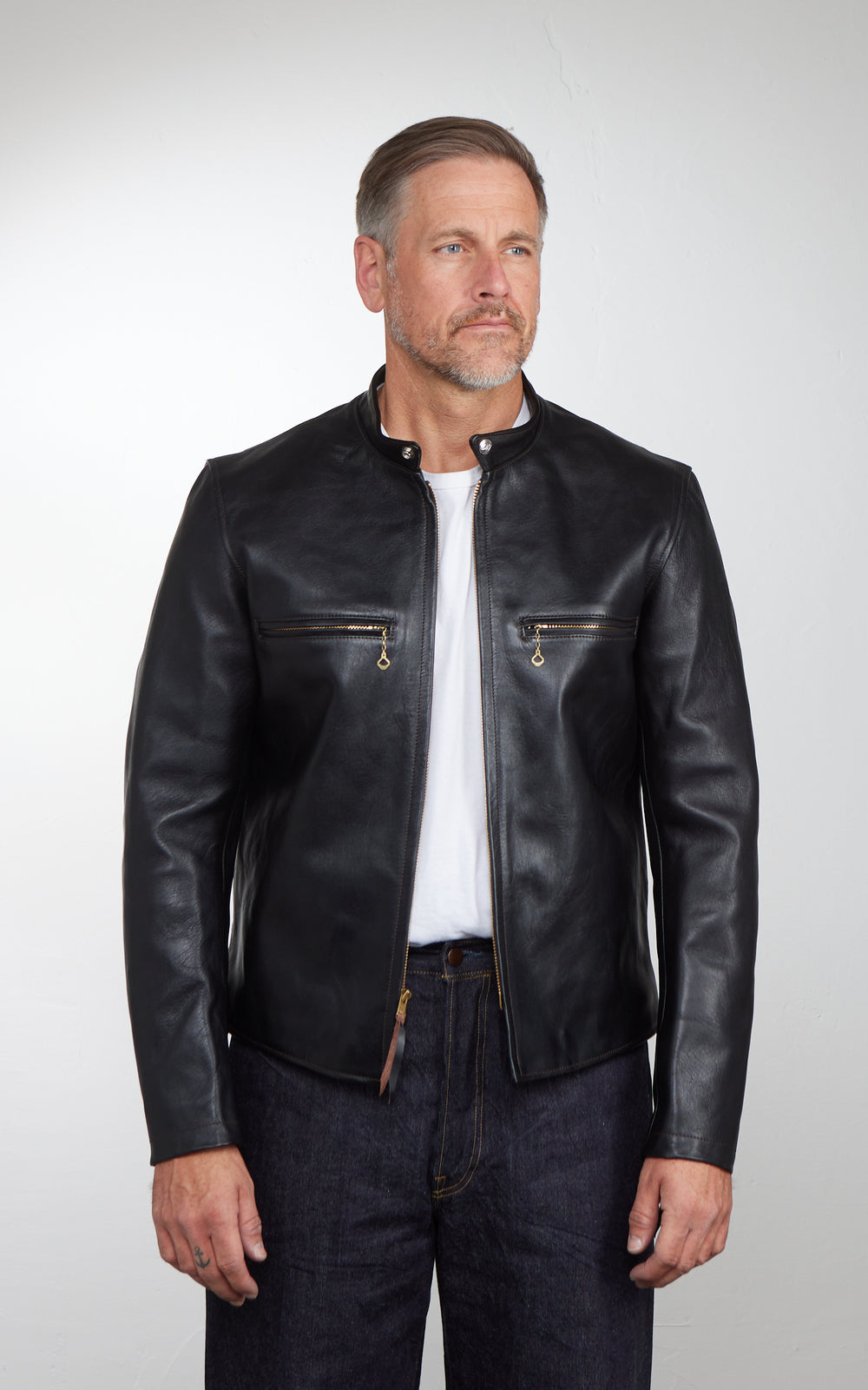 Double Helix Single Legend Horsehide Leather Rider Jacket Black