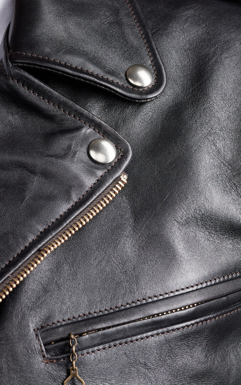 Double Helix Innovator Horsehide Leather Rider Jacket Black