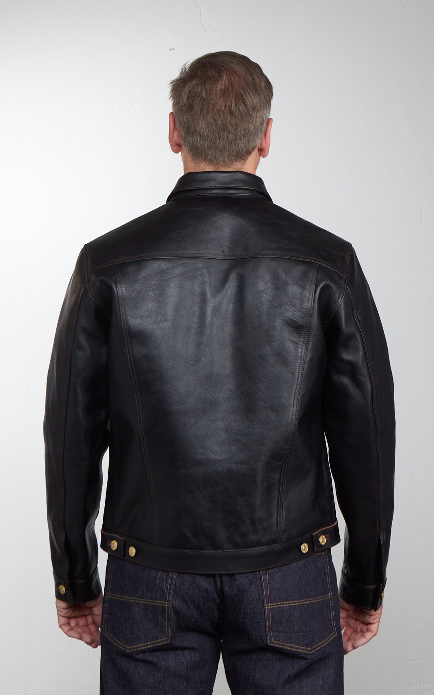Double Helix Western Pioneer Horsehide Leather Jacket Black