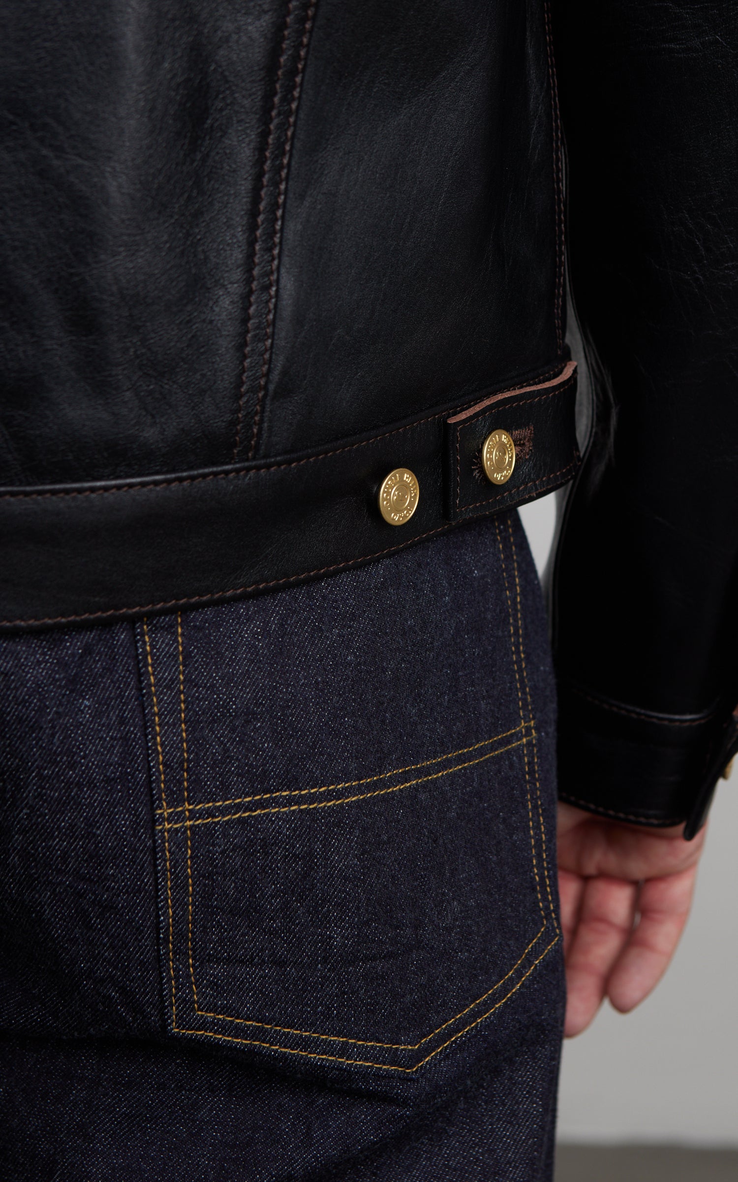 Double Helix Western Pioneer Horsehide Leather Jacket Black