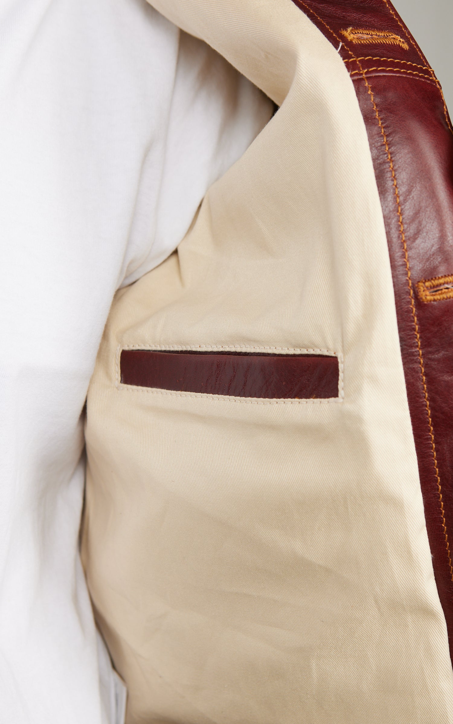 Double Helix Western Pioneer Horsehide Leather Jacket Burgundy