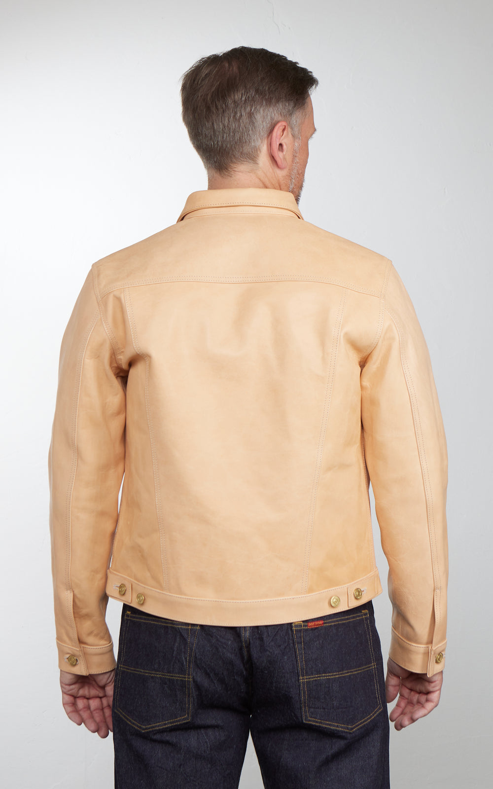 Double Helix Western Pioneer Horsehide Leather Jacket Natural