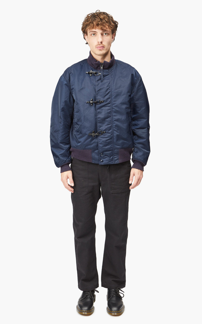 Engineered Garments Deck Jacket Flight Satin Nylon Navy