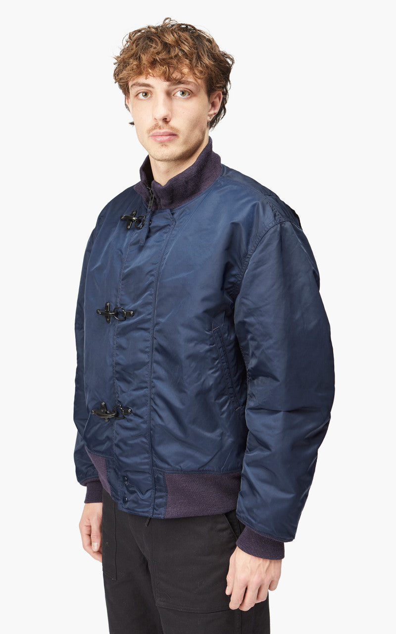 Engineered Garments Deck Jacket Flight Satin Nylon Navy