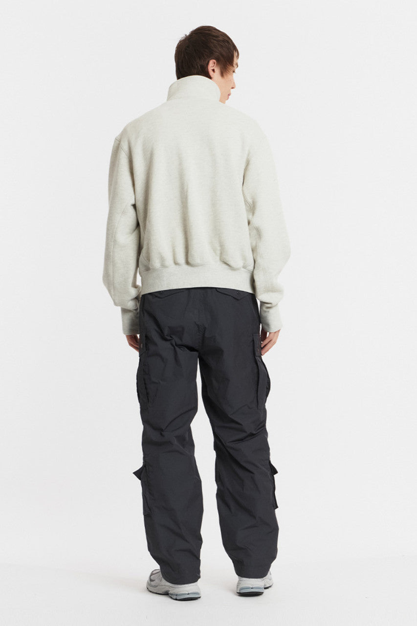 Eastlogue High Neck Zip Up Sweat Jumper Oatmeal