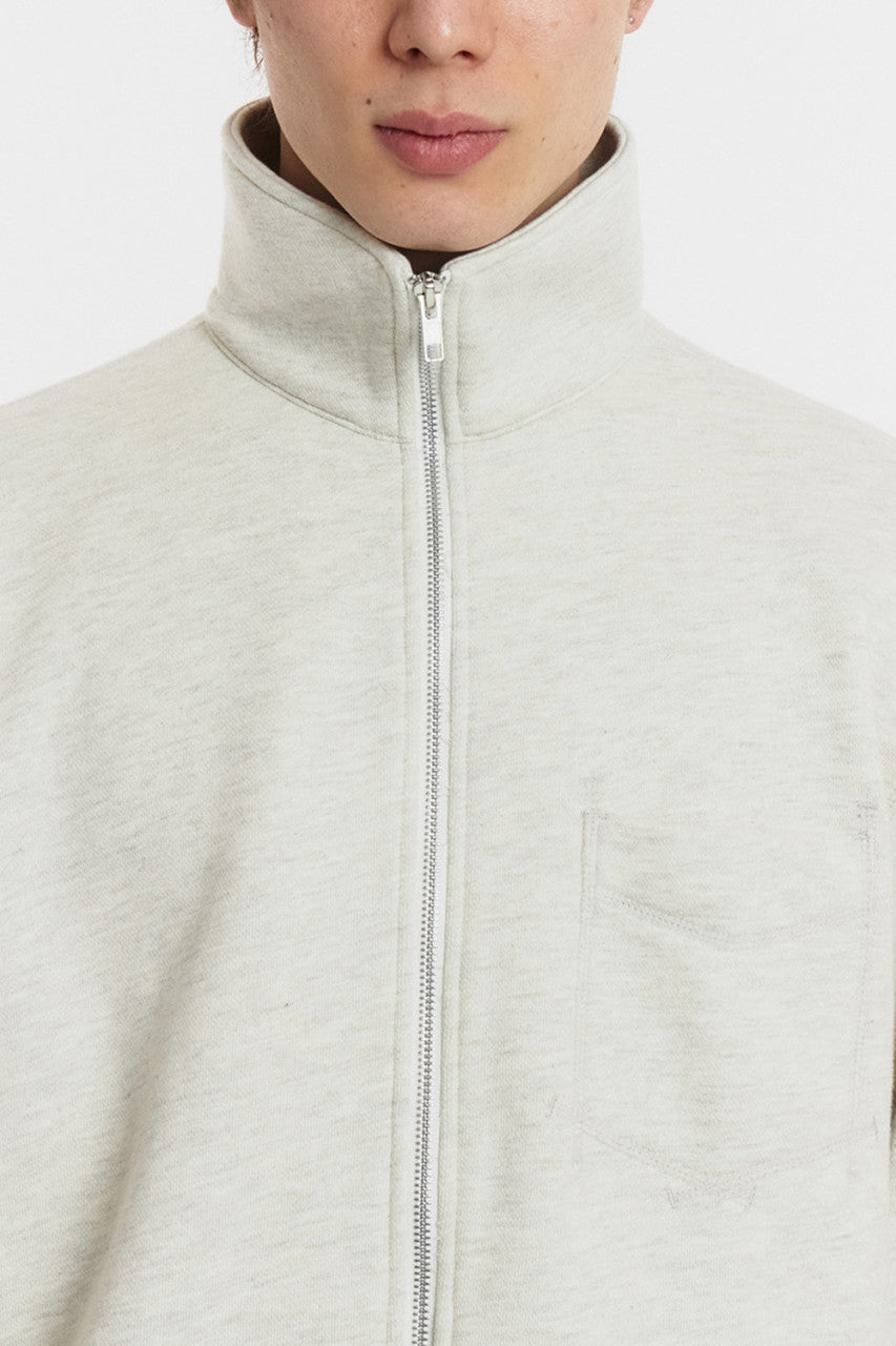Eastlogue High Neck Zip Up Sweat Jumper Oatmeal