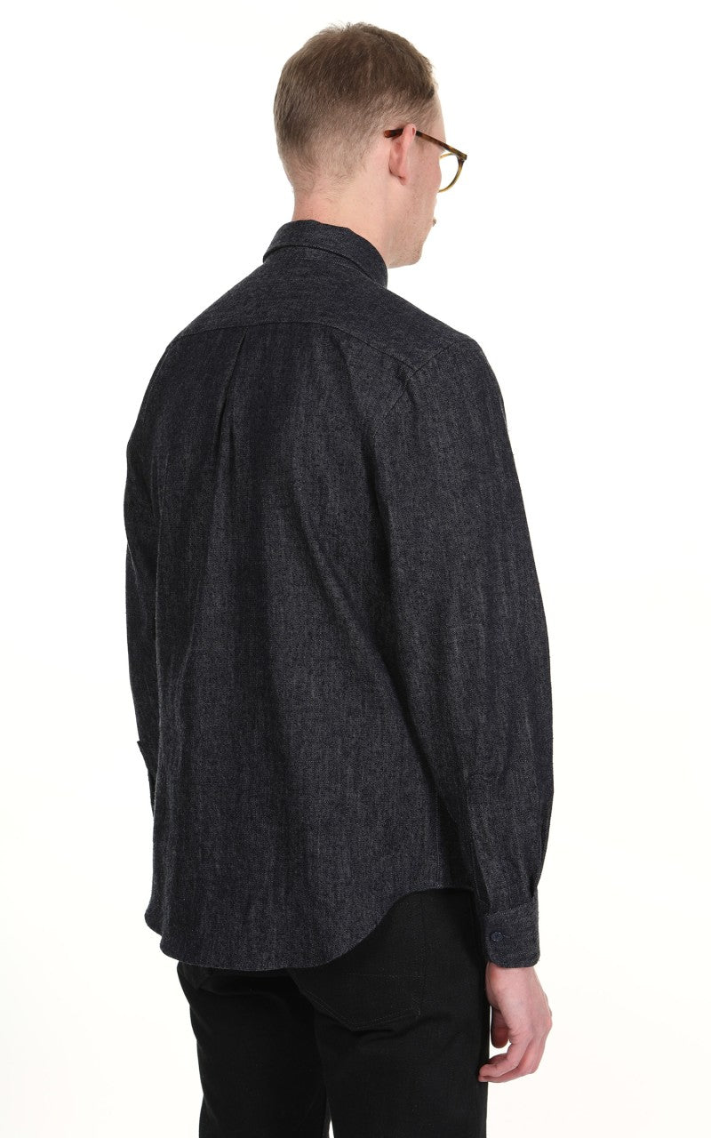 Naked & Famous Denim Easy Shirt Slub Nep Rinsed Denim Indigo