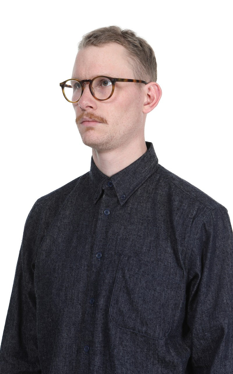 Naked & Famous Denim Easy Shirt Slub Nep Rinsed Denim Indigo
