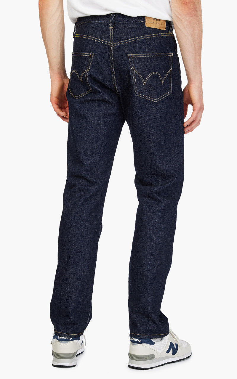 Edwin Loose Straight "Made in Japan" Kaihara 13oz Pure Indigo Stretch Denim Blue Rinsed