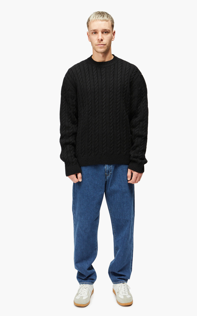 Edwin Twisted Crew Neck Sweater Black