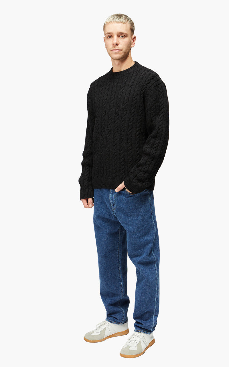 Edwin Twisted Crew Neck Sweater Black