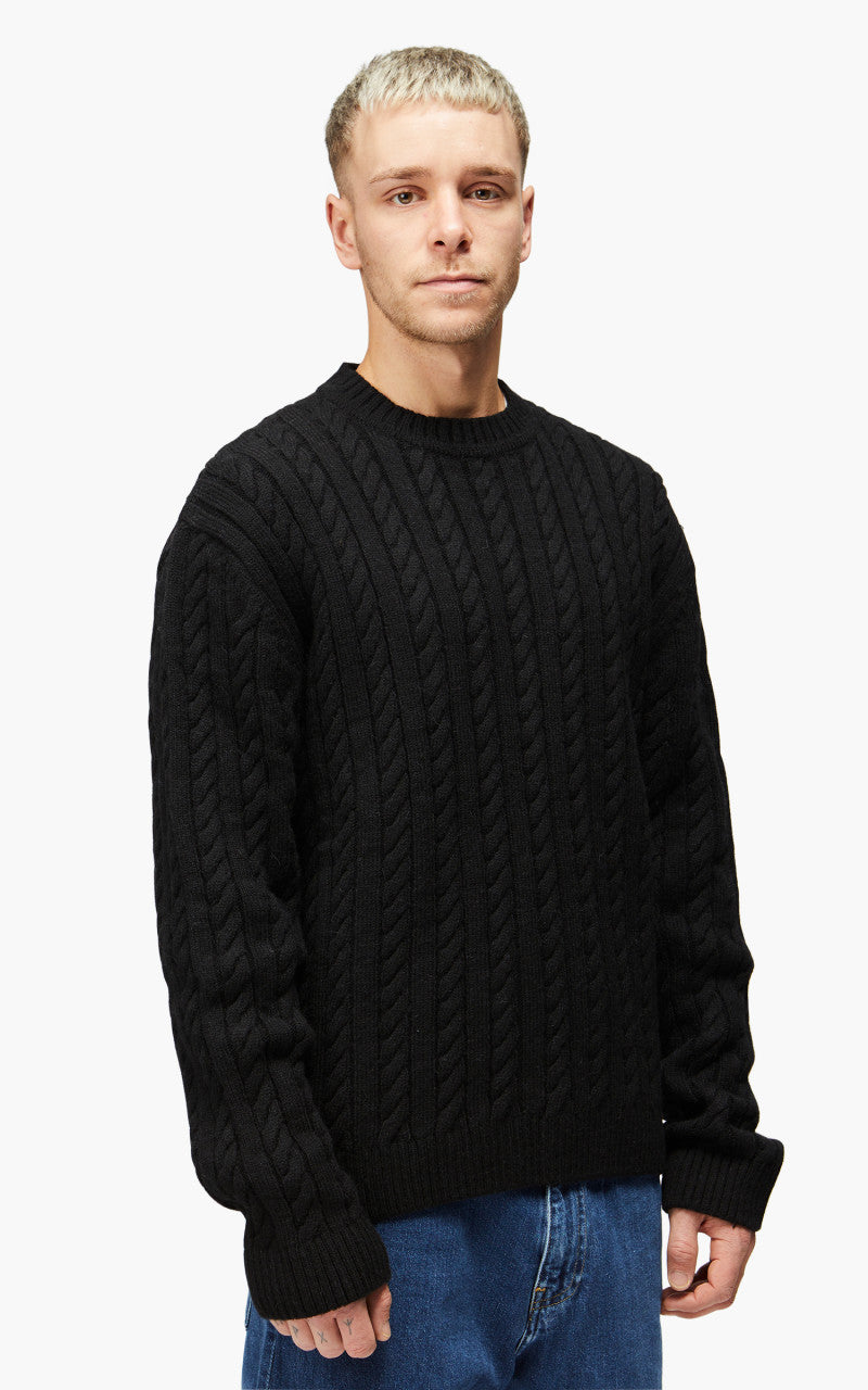 Edwin Twisted Crew Neck Sweater Black