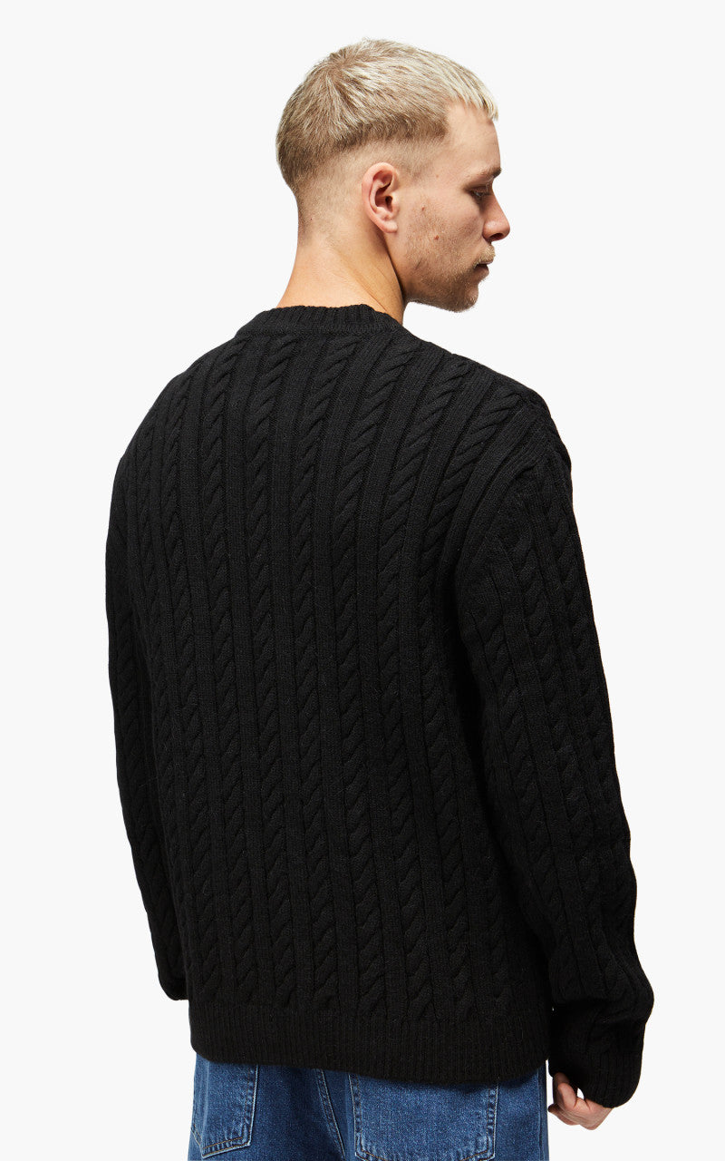 Edwin Twisted Crew Neck Sweater Black