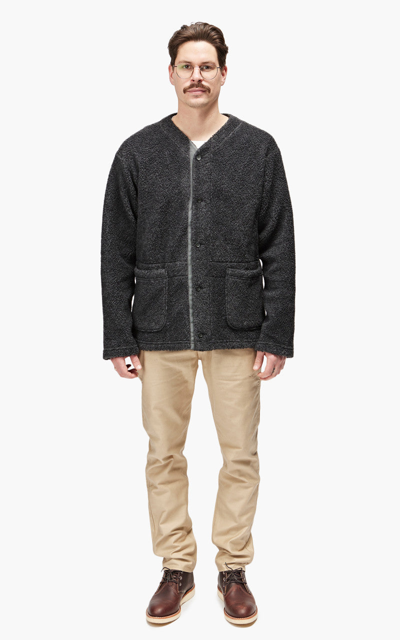 Engineered Garments Knit Cardigan Wool Poly Shaggy Knit Charcoal