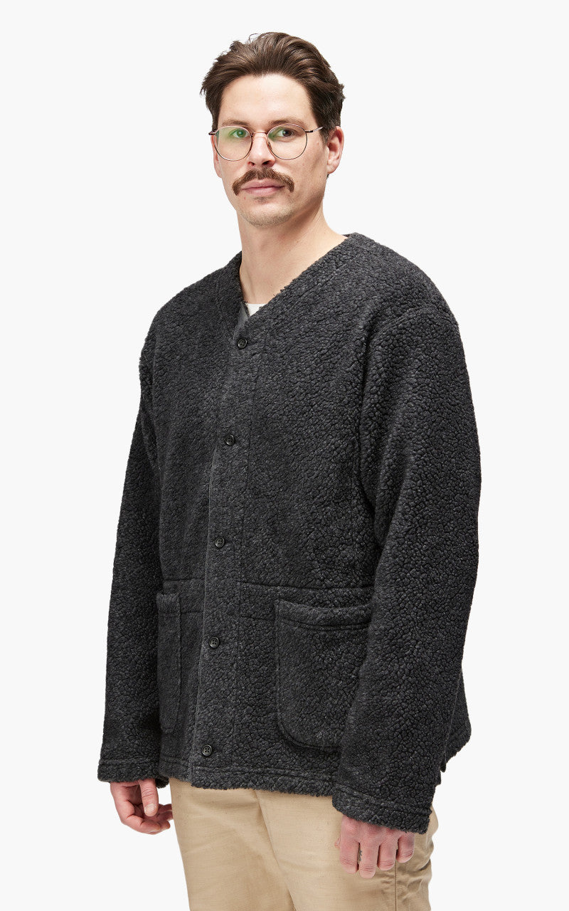 Engineered Garments Knit Cardigan Wool Poly Shaggy Knit Charcoal