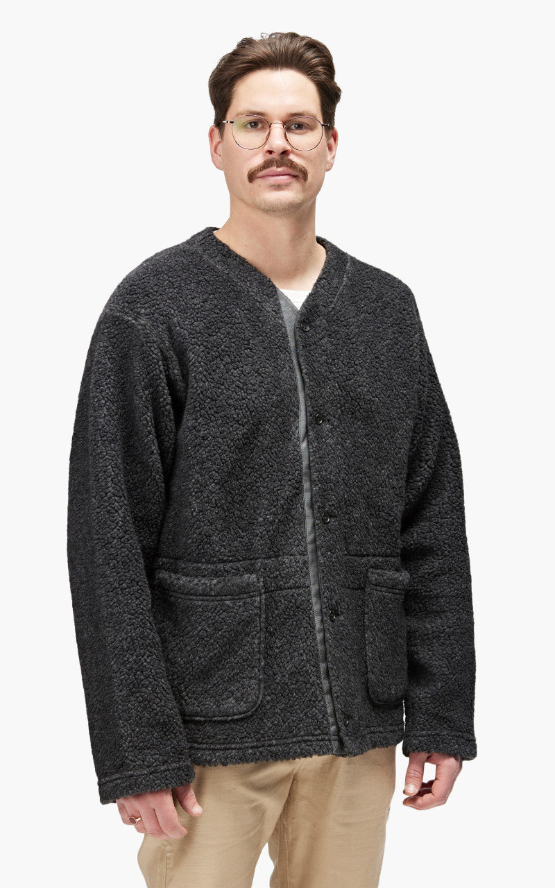 Engineered Garments Knit Cardigan Wool Poly Shaggy Knit Charcoal