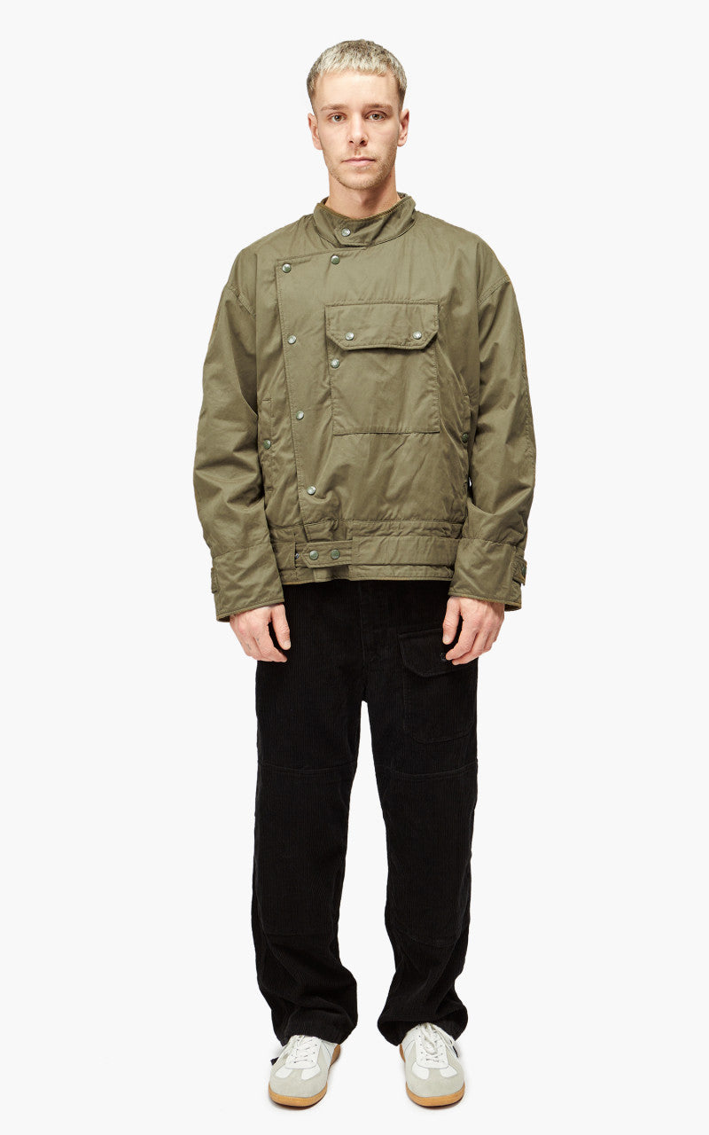 Engineered Garments Moto Jacket PC Coated Cloth Olive