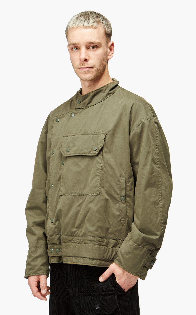 Engineered Garments Moto Jacket PC Coated Cloth Olive
