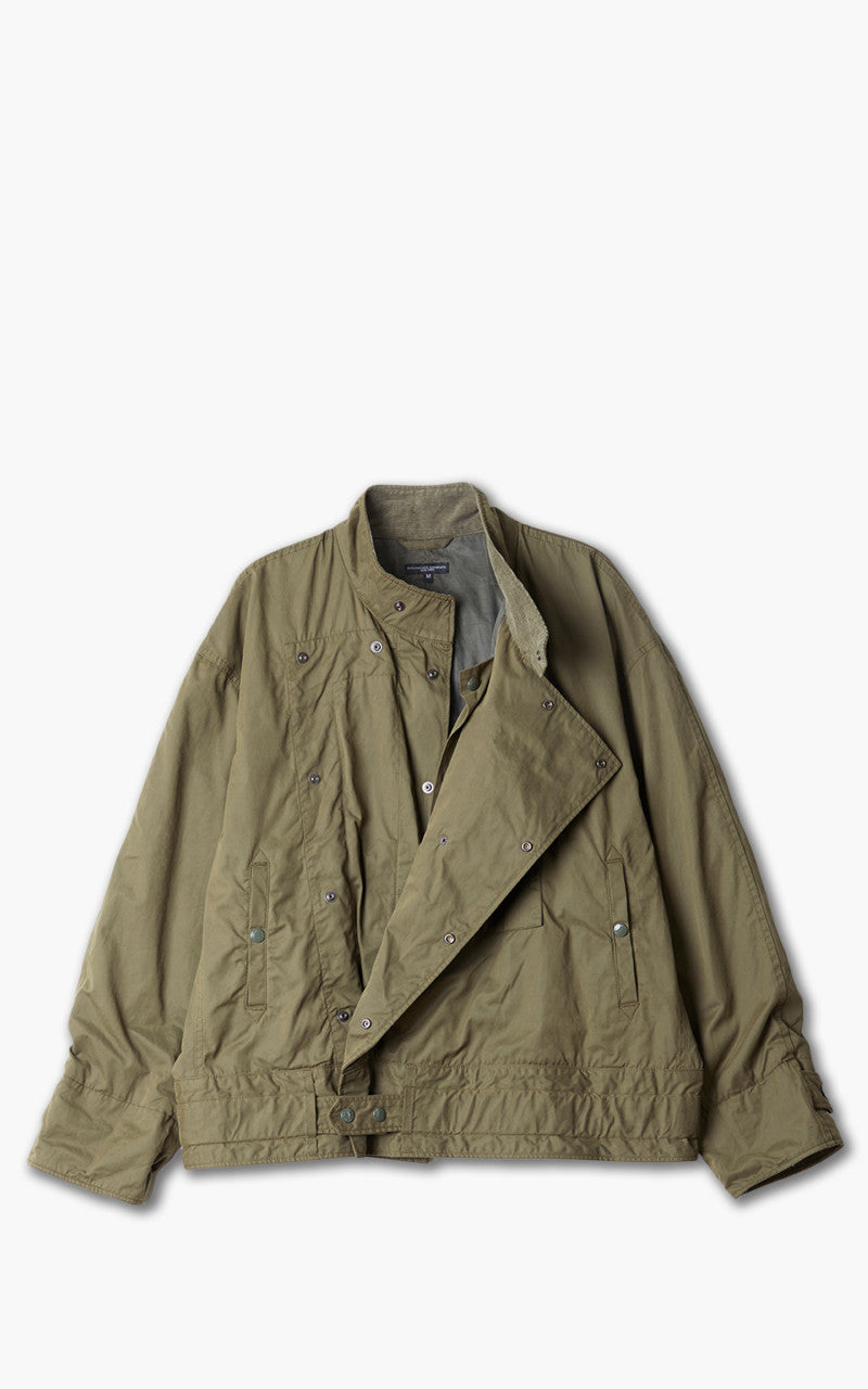 Engineered Garments Moto Jacket PC Coated Cloth Olive